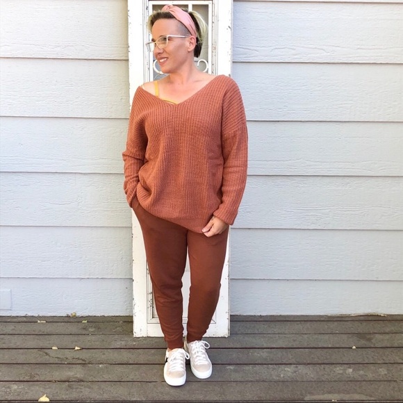 New! Comfy Copper Brown Lounge Wear Sweat Pant - Picture 3 of 13